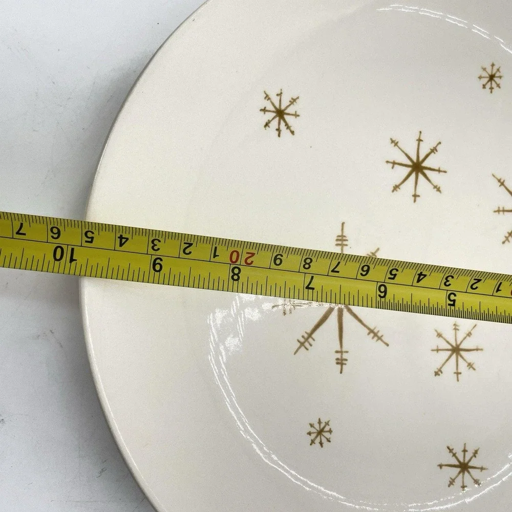 Vintage Royal China Star‎ Glow Dinner Plates Mid Century Modern Atomic Set of 2